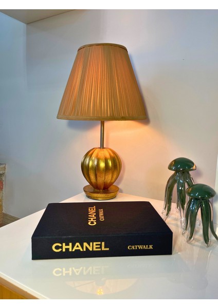 Italyan Kumaş Kaplı Chanel Siyah Altın Dekoratif Kumaş Kutu