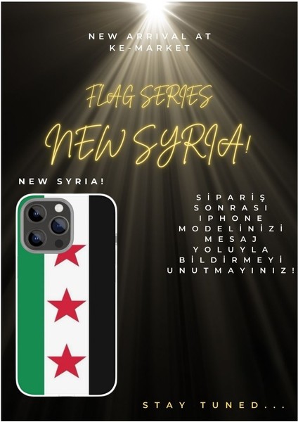 Yeni Suriye Bayrağı Syria iPhone Tüm Modellere Uyumlu Kılıf iPhone 6,7,8,x,11,12,13,14,15,16 Plus fiyatları