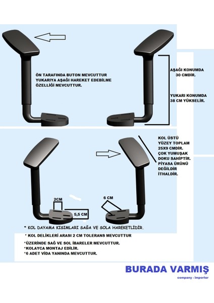 3D Kol Oyuncu Koltuğu-Sandalye-Çalıma Sandalyesi Buradavarmış