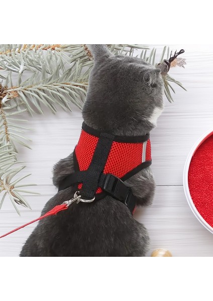 Kedi Köpek İçin Yansıtıcılı Ve Hava Alan Göğüs Tasması - Kayış Set fiyatları