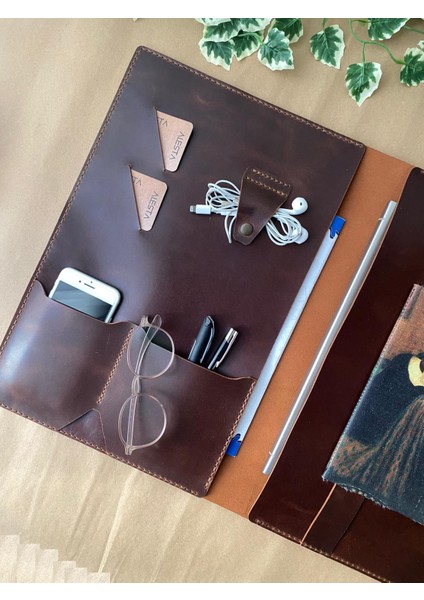 (Isim Yazıyoruz) El Yapımı Hakiki Deri Laptop / Macbook / Bigisayar / Ipad / Tablet Kılıfı / Organizer