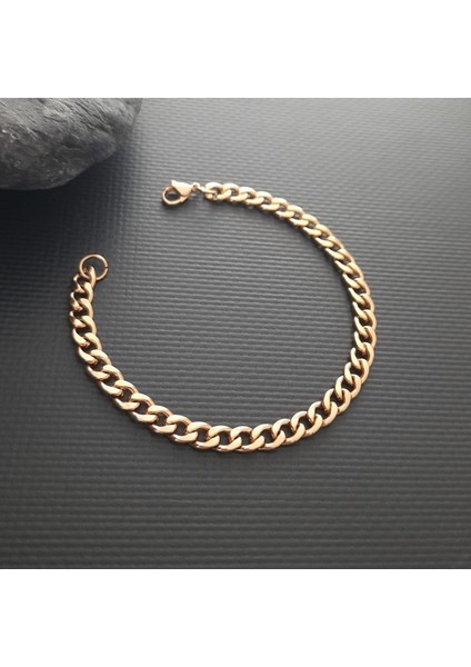 Çelik Gold Renk Erkek Zincir Bileklik fiyatları