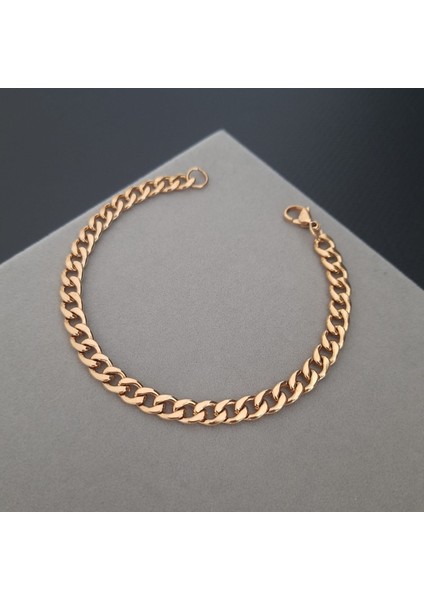Çelik Gold Renk Erkek Zincir Bileklik indirimleri