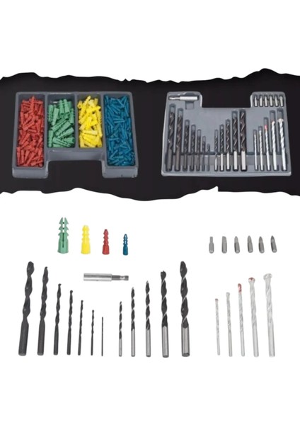 300 Parça Vidalama Bits-Matkap Ucu-Dübel Çantalı Karışık Aksesuar Set 300 Parça fiyatları