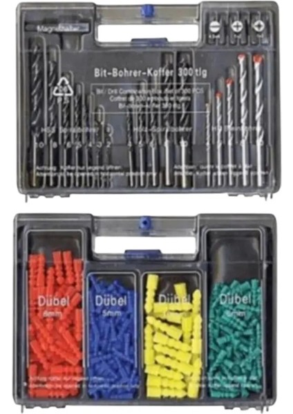 300 Parça Vidalama Bits-Matkap Ucu-Dübel Çantalı Karışık Aksesuar Set 300 Parça modelleri