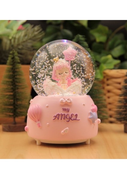 My Angel Temalı Büyük Boy Püskürtmeli Işıklı ve Müzikli Kar Küresi