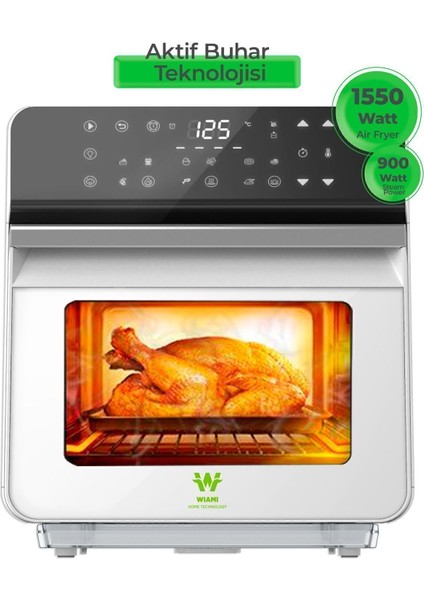10.5 L Buharlı Airfryer Hava Fritözü – Beyaz, 2023 Model, Yağsız ve Sağlıklı Pişirme Teknolojisi modelleri
