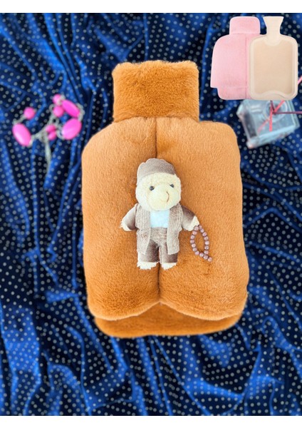 Ramazan Özel Sevgili Taba Erkek Sıcak Su Torbalı Peluş Ayıcıklı Ayak Isıtıcı 2 Litre Sıcak Su Torbası Ile Beraber