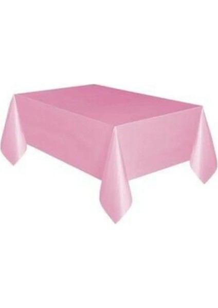 Pembe Doğum Günü Plastik Masa Örtüsü (120 x 180 cm )