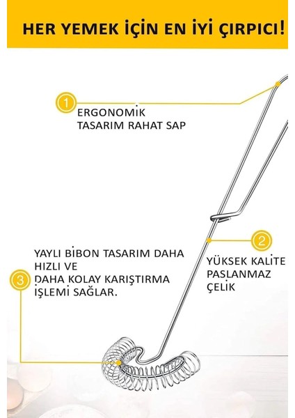 Paslanmaz Çelik Yaylı Yumurta Çırpıcı Manuel Mikser Krem Sos Karıştırıcı Pratik Mutfak Aparatı indirimleri