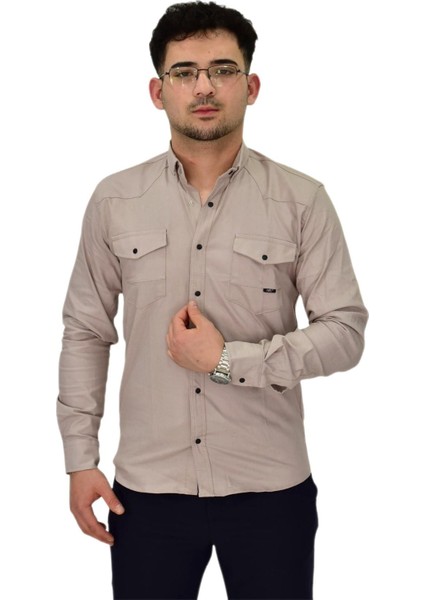 Erkek Spor Likralı Gömlek BGL-ST04343