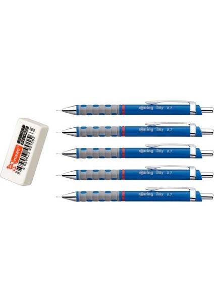 Tikky 0.7 mm Mavi 5'li Set Silgi Hediyeli fiyatları