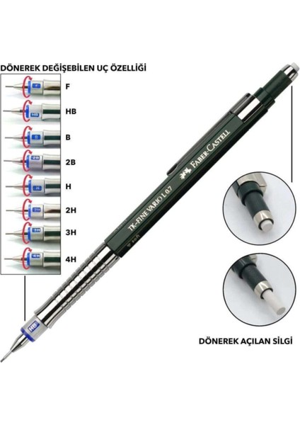 Vario Lüx Versatil Kalem 0.7 mm Metal Gövde ile Uzun Ömürlü Kullanım İçin fiyatları
