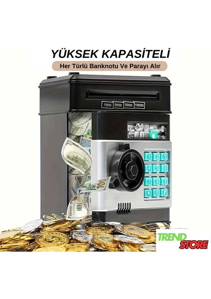 Trendstore Çocuklar Için Atm Para Kasası Elektronik Dijital Şifreli Kumbara modelleri