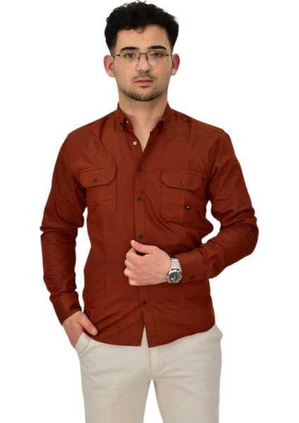 Erkek Spor Likralı Gömlek BGL-ST04343