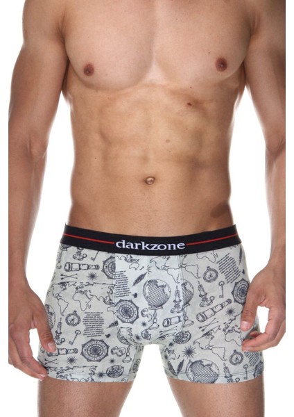 Erkek Harita Desenli Dijital Baskılı Boxer 2068