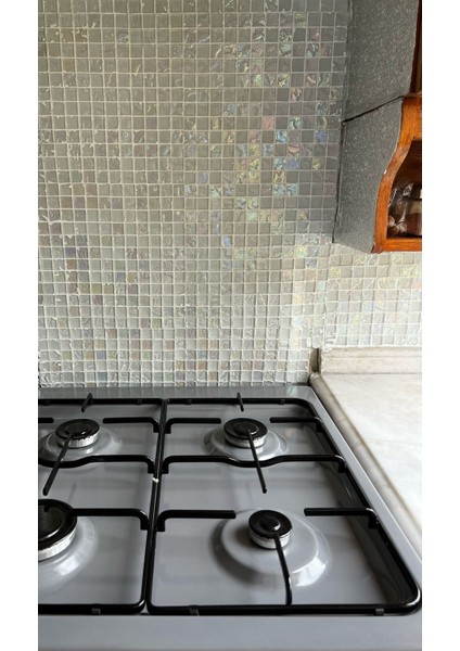 Mutfak Tezgah Arası, Banyo, Havuz, Sauna, Spa ve Iç ve Dış Dekorasyonda Tüm Yüzeyler Için, 23X23 mm ve Lüsterli Kaya Desenli Beyaz 30X30 cm. Fileli Kristal Cam Mozaik. ( 1 M2 Fiyatıdır ) indirimleri