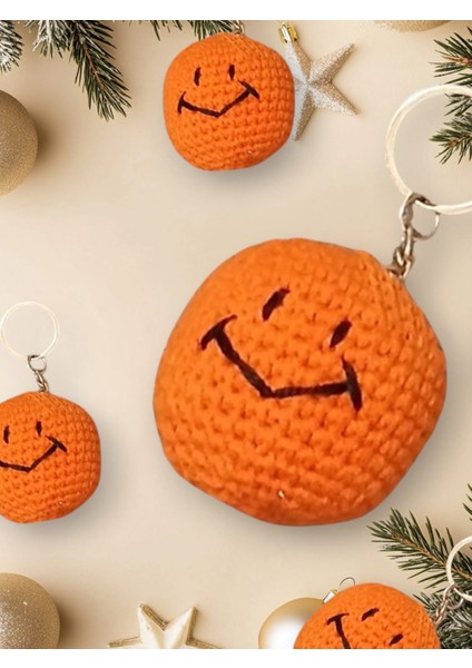 Amigurumi Gülen Yüz Anahtarlık [ 1 Adet Fiyatıdır ]
