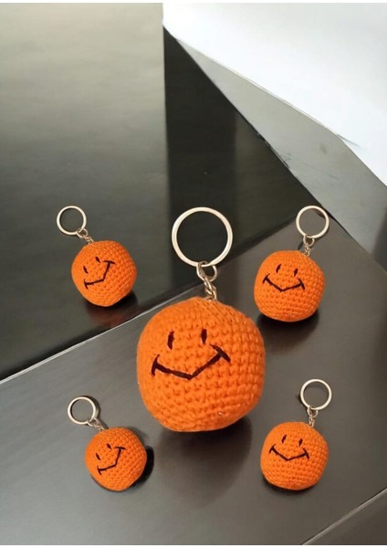 Amigurumi Gülen Yüz Anahtarlık [ 1 Adet Fiyatıdır ]