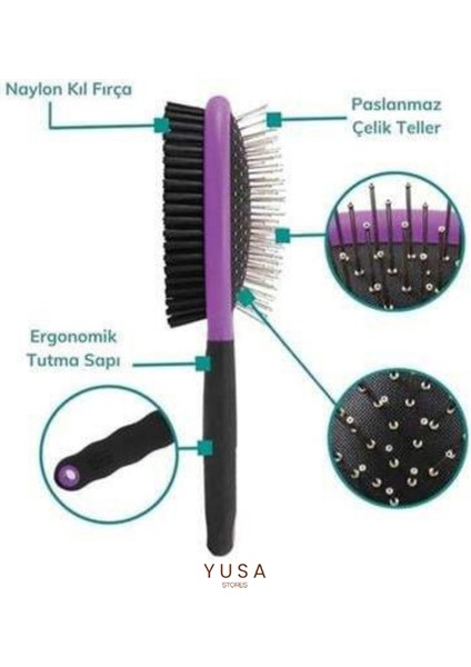 Çok Amaçlı Çift Taraflı Kolay Evcil Hayvan Kedi Köpek Temizleme Pet Fırçası fiyatları