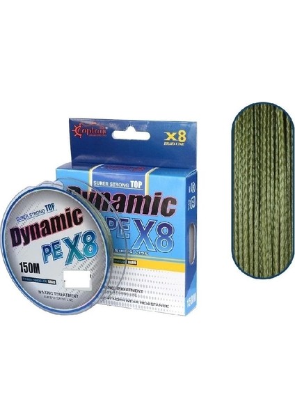 Dynamic Soft Pe 8 Örgü Spin Ip Misina 150MT Yeşil 0,16MM