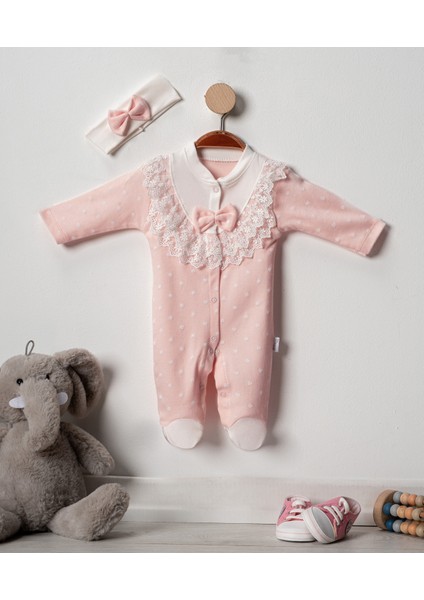 Güpür Yaka Kız Bebek Tulumu