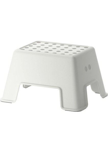Kaymaz Taban Banyo Basamağı 45X35X25 cm İkea Tabure Basamak Plastik Çocuk Basamağı Beyaz Renk fiyatları