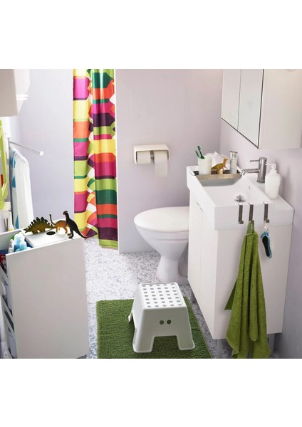 Kaymaz Taban Banyo Basamağı 45X35X25 cm İkea Tabure Basamak Plastik Çocuk Basamağı Beyaz Renk modelleri