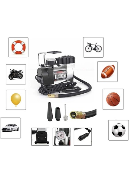 Hava Kompresörü 12 Volt 150 Psi Lastik Hava Şişirme Oto Pompası indirimleri
