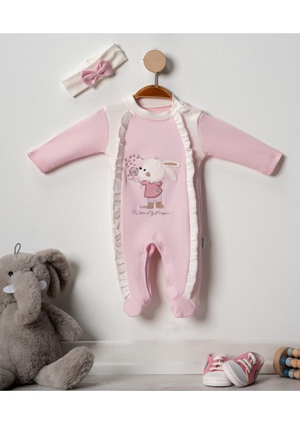 Fırfırlı Tavşan Kız Bebek Tulumu