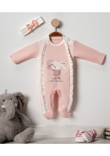 Fırfırlı Tavşan Kız Bebek Tulumu