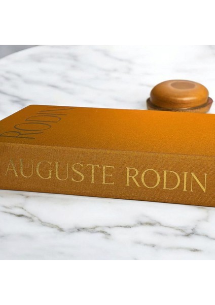 Auguste Rodın Camel Rengi Kumaş Kaplı Açılabilir Dekoratif Kitap Kutu indirimleri