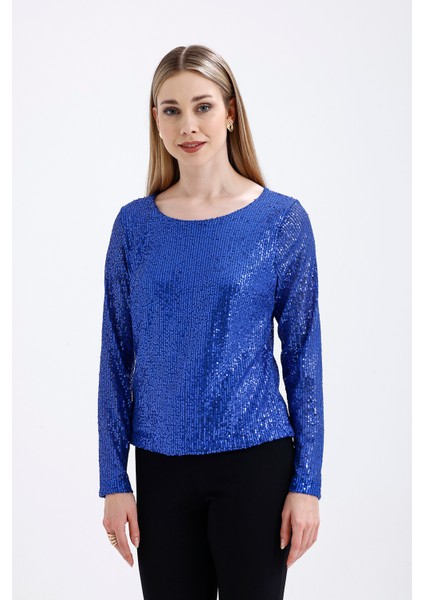 Içi Astarlı Pul Payet Abiye Bluz | BLZ35497 Saks fiyatları