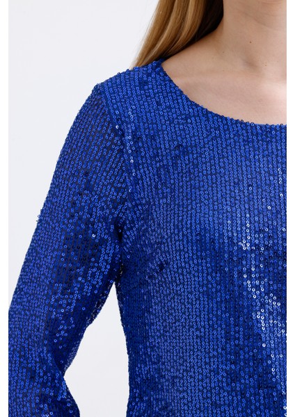 Içi Astarlı Pul Payet Abiye Bluz | BLZ35497 Saks fırsatları