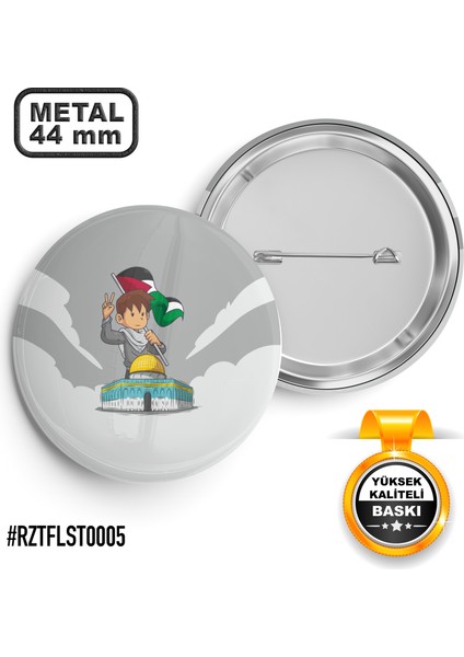 Filistin Aksa Çocuk İğneli Rozet 44 mm