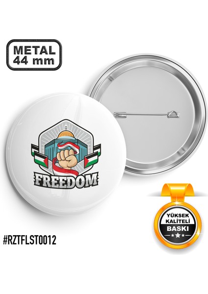 Freedom Palestine İğneli Rozet 44 mm