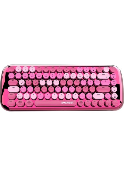 KB-BT09 Parry Renkli Tuşlu Pembe Bluetooth+ 2.4ghz Q Yuvarlak Tuşlu Mekanik Kablosuz Klavye fiyatları