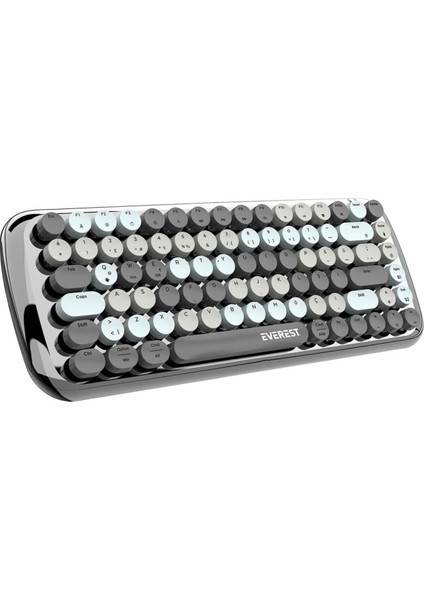 KB-BT09 Parry Siyah-Gri Bluetooth+ 2.4ghz Q Yuvarlak Tuşlu Mekanik Klavye Kablosuz Klavye fiyatları