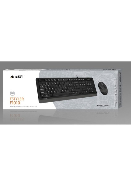 A4-Tech F1010 Gri USB Klavye Mouse Set