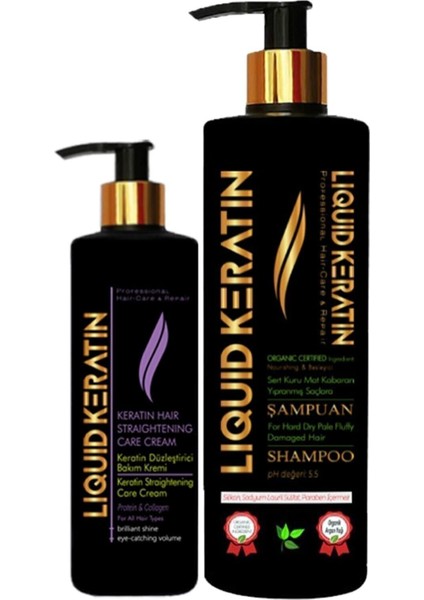 Düzleştirici Ikili Keratin Bakım Seti (Düzleştirici + Şampuan)