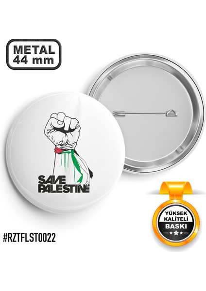 Save Palestine İğneli Rozet 44 mm