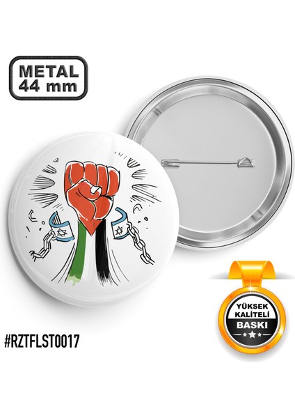 Filistin Zafer İğneli Rozet 44 mm