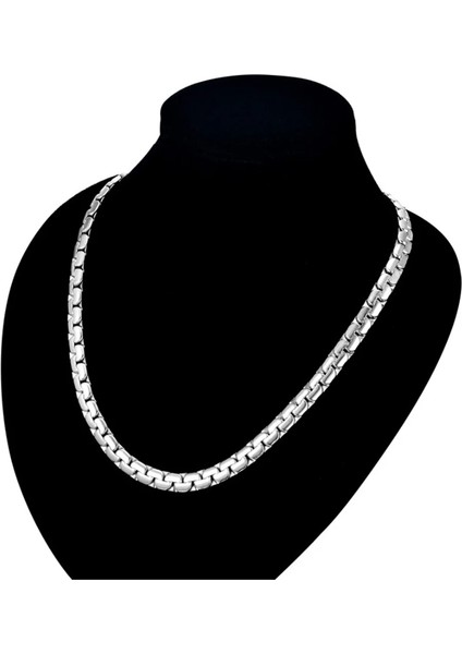 Çelik Yassı Zincir Kolye 65cm
