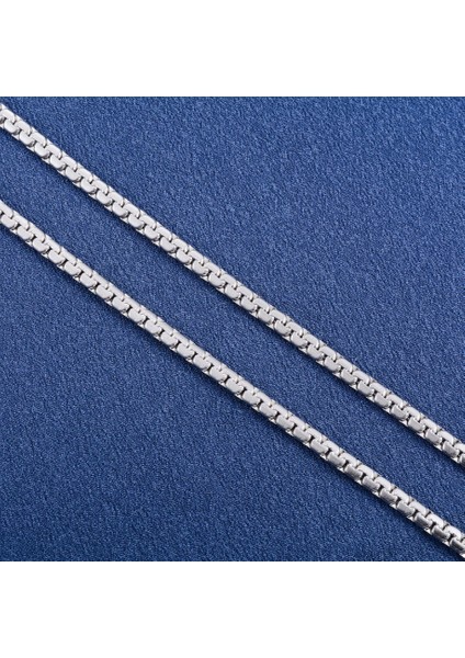 Çelik Yassı Zincir Kolye 65cm