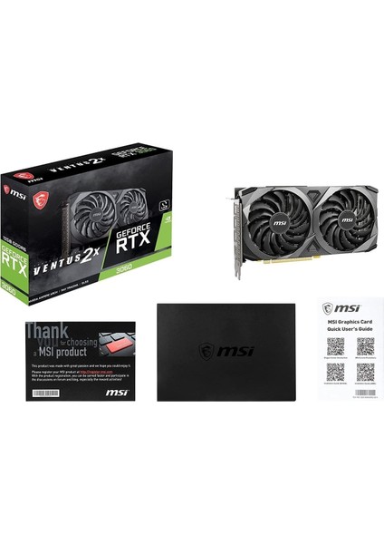 VGA Geforce Rtx 3060 Ventus 2x 12G RTX3060 12GB Gddr6 192B DX12 Pcıe 4.0 X16 (3xdp 1xhdmı)