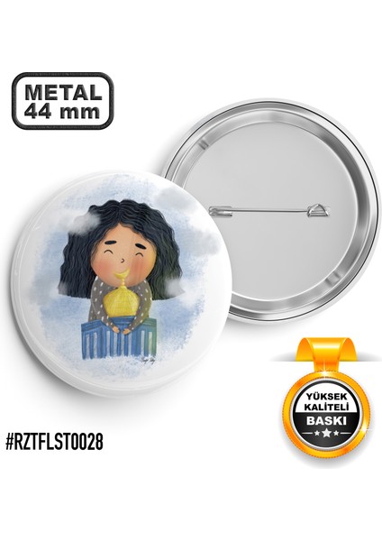 Mescid-İ Aksa Çocuk İğneli Rozet 44 mm