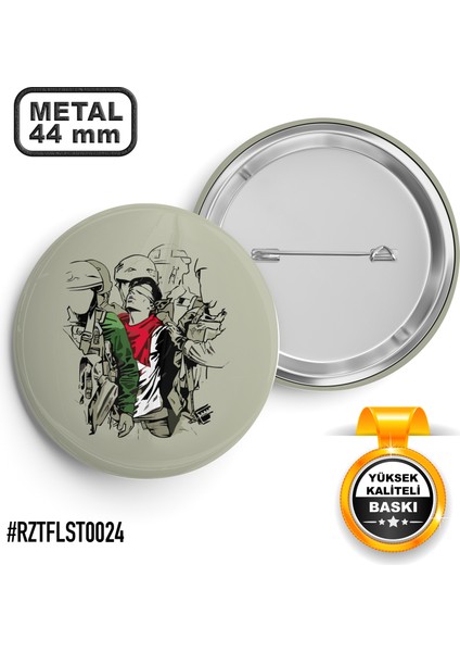 Filistin Mücadele İğneli Rozet 44 mm