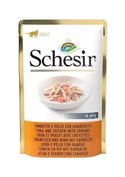 Jöleli Pouch Ton Balık ve Tavuklu Yetişkin Konserve Kedi Maması 85 gr