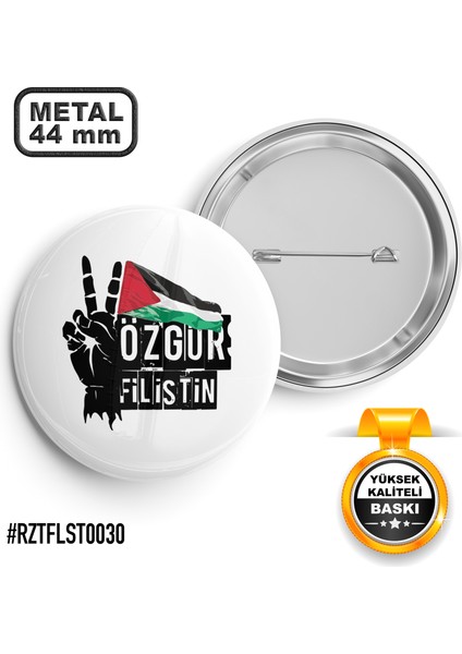 Özgür Filistin İğneli Rozet 44 mm