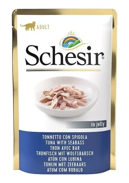 Jöleli Ton Balık ve Levrekli Yetişkin Konserve Kedi Maması 85 gr